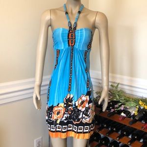 Venus Tropical Flower Neck Tie Dress